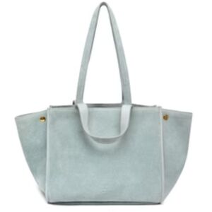 Margot tote bag light pastel blue suede Jamee double handle two shapes new $198